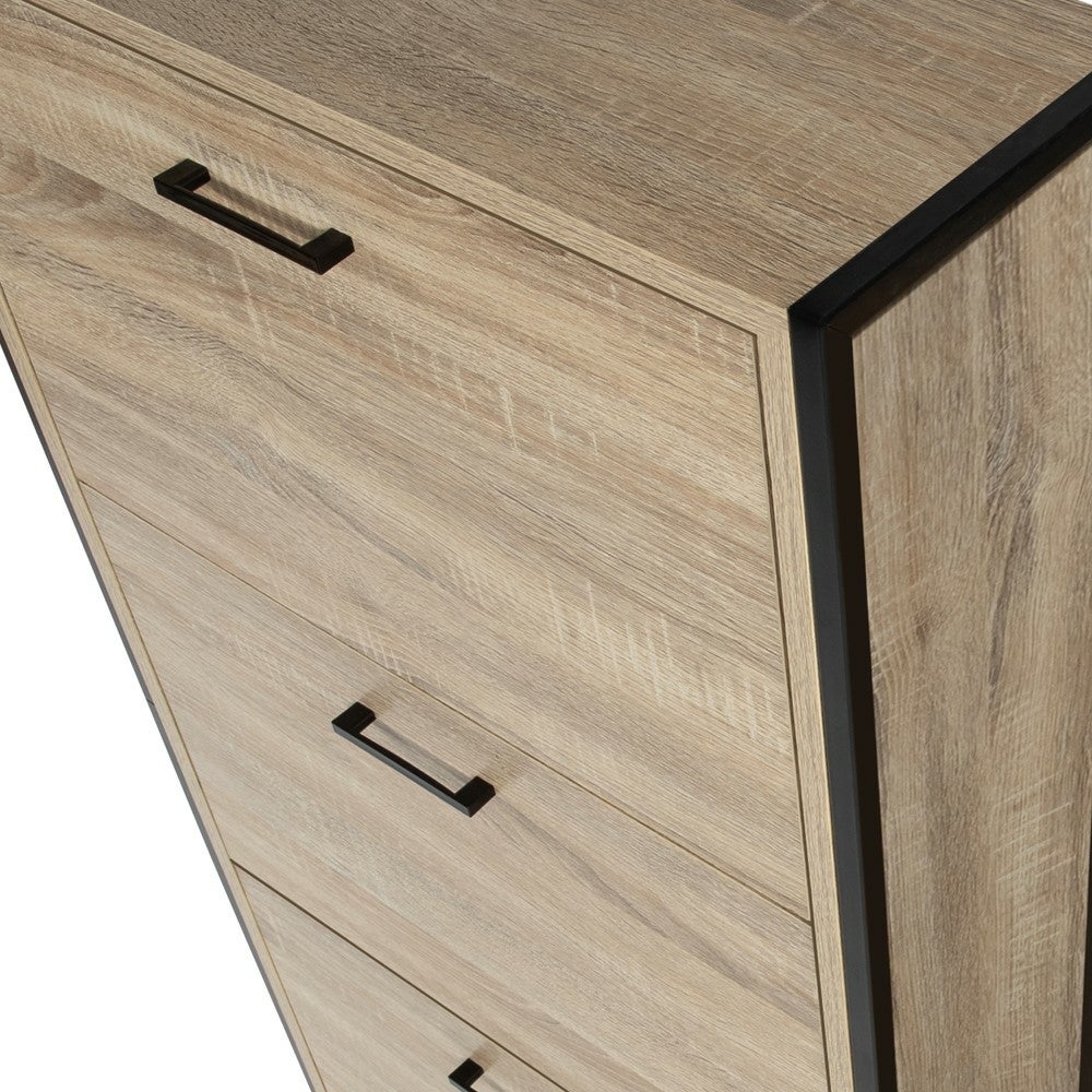 Meuble à chaussures effet bois et métal - 4