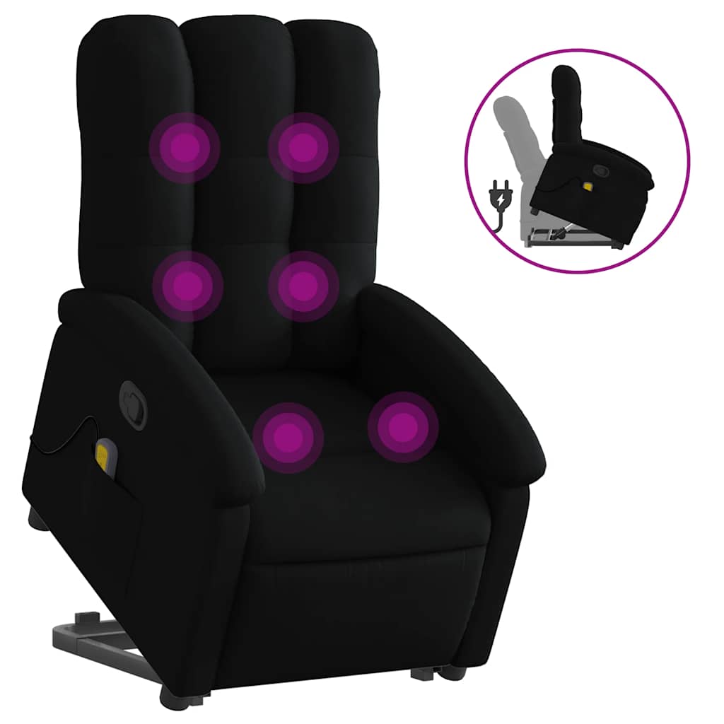 Fauteuil de massage inclinable en tissu noir - 2