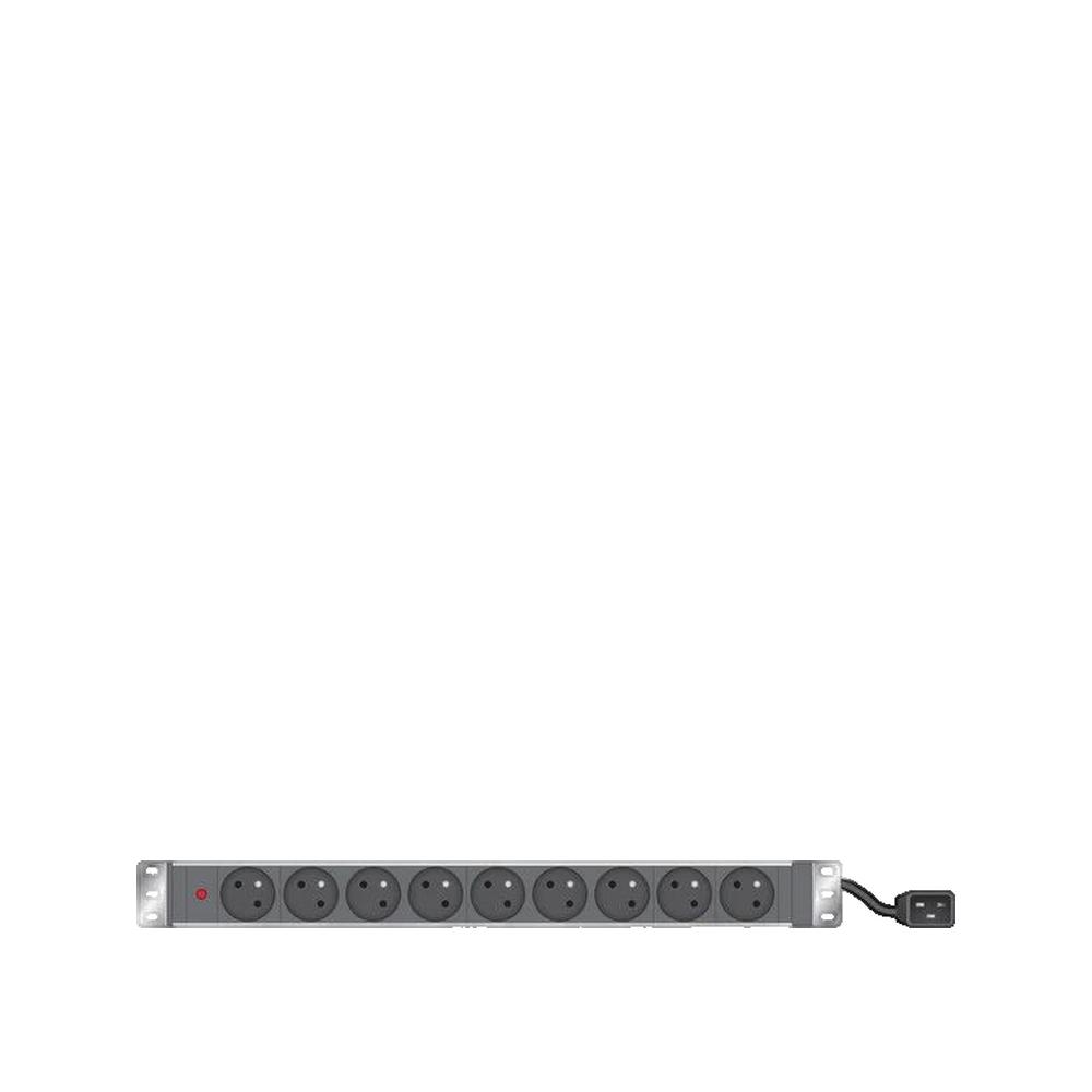 Multiprise électrique 9 prises cee 7/5 rackable 19 pouces avec voyant ...