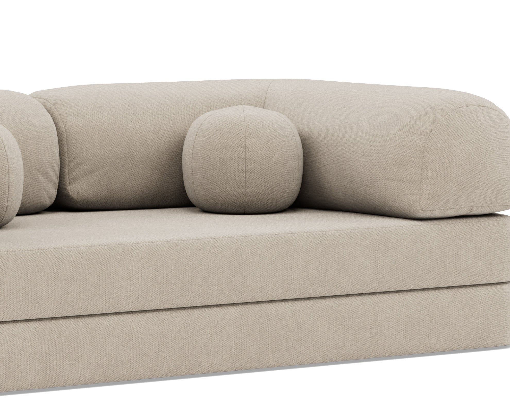 Canapé droit convertible 3 places en velours texturé beige - NEBULA - Best Mobilier - 8