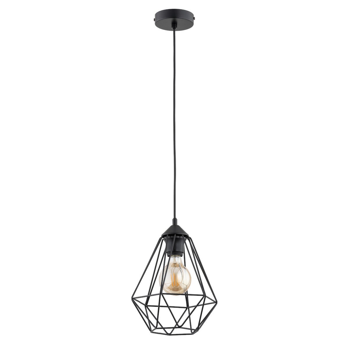 Lampa wisząca Kosmos czarna 1xE27x15W wym: 95 x 20 x 20 cm metal Alfa