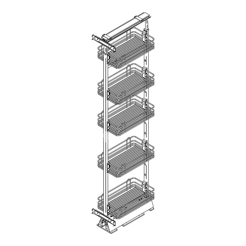 Colonne coulissante complète 5 corbeilles - Pour caisson de largeur : 400 mm - 4