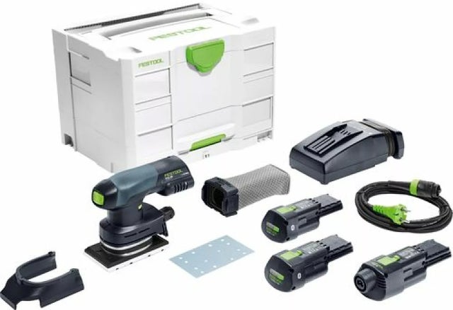Set ponceuse vibrante hybride RTSC 400 3.0 I-SET - FESTOOL - avec 2 batteries 18V 3.0Ah - chargeur - accessoires - Systainer - 578133
