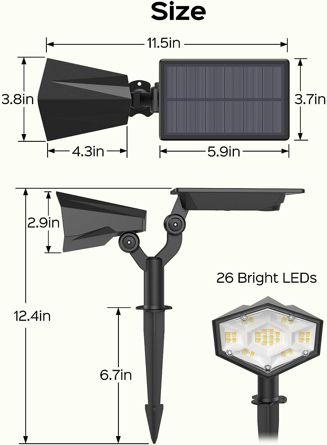 Lampada Solare Esterna Con Sensore Di Movimento - 46 LED, 4500mAh, IP65, In Lega Di Alluminio, Luce Bianca