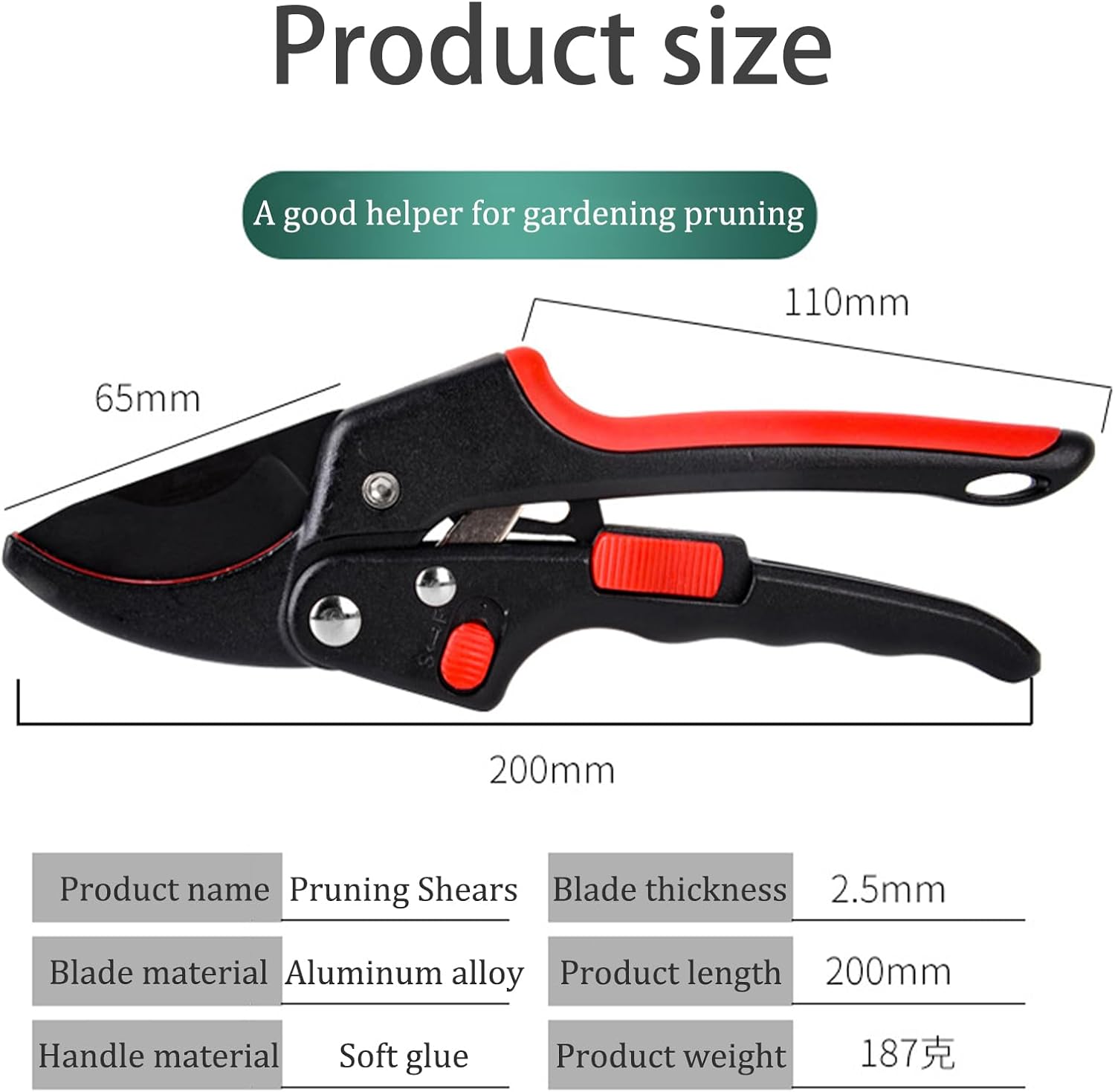 2 Sekatory z mechanizmem zapadkowym do cięcia gałęzi z ostrzem SK5 z powłoką teflonową, ergonomiczne nożyce ogrodowe