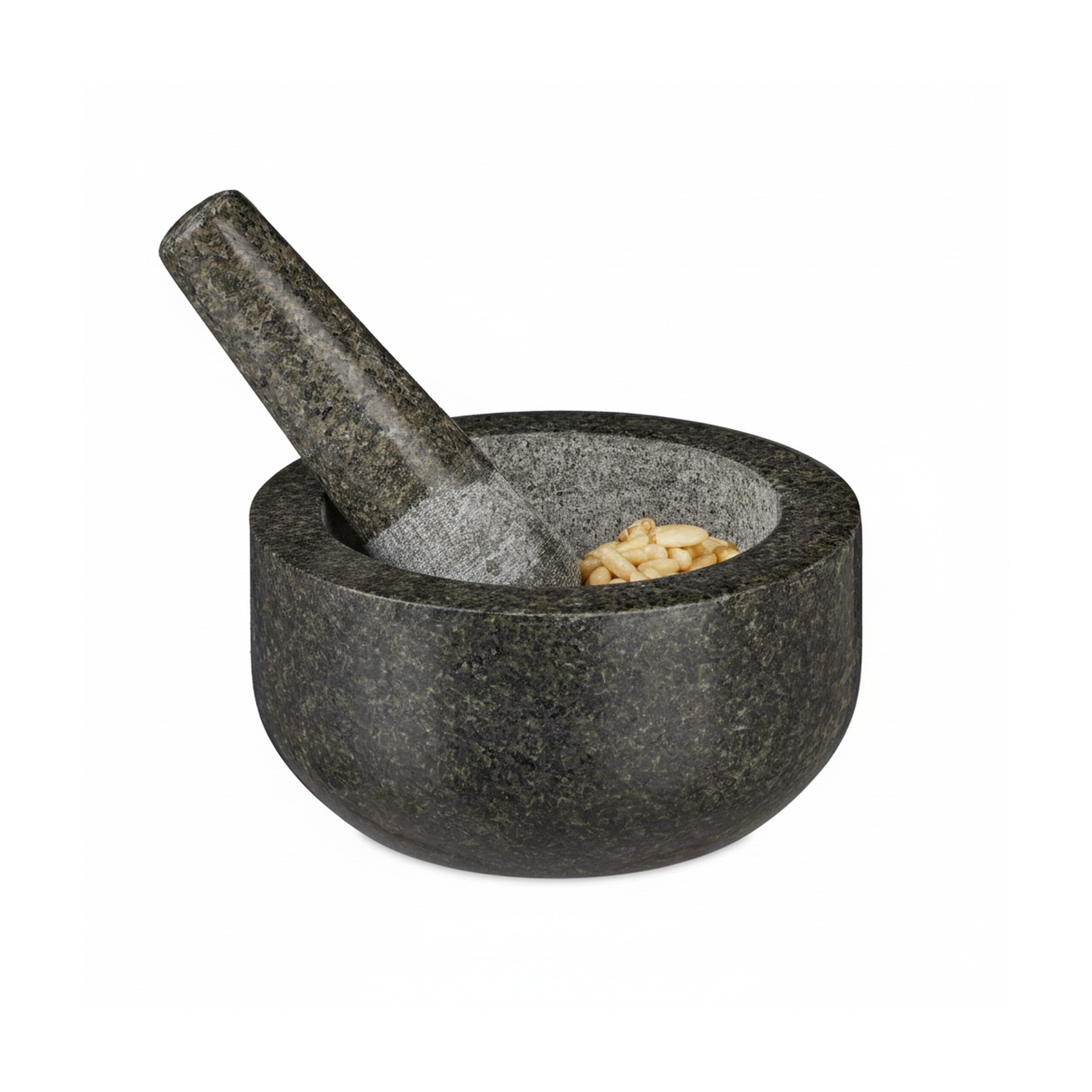 Mortier de 8 x ø 16 cm en granit poli avec pilon de 17 x ø 4,5 cm, 400 ml, gris, robuste et durable, pour épices et herbes, Relaxdays - 9