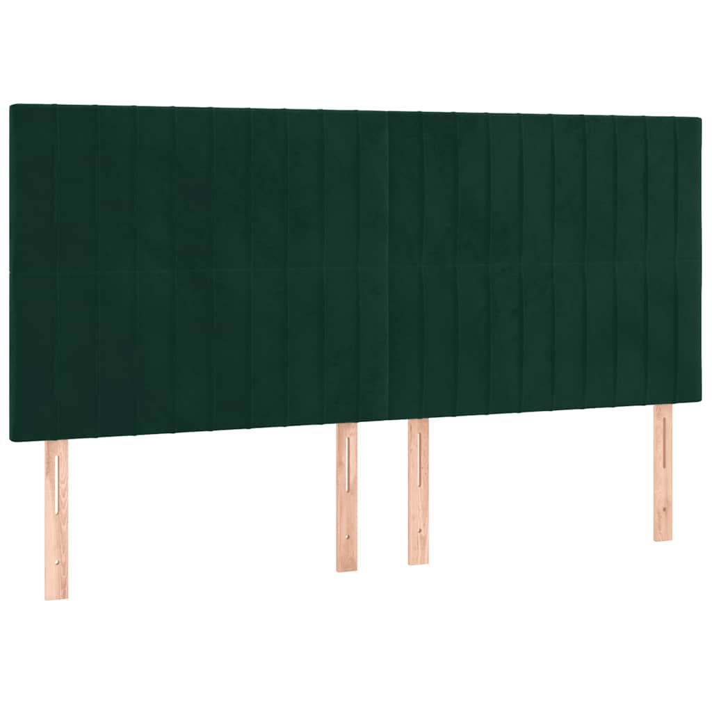 Cadre de lit sans matelas vert foncé 160 x 200 cm velours - 7
