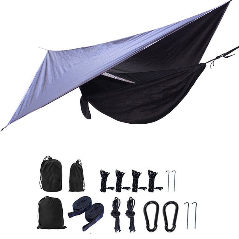 Hamac De Camping Avec Moustiquaire Et Tête - Pour 2 Personnes, 500 Lbs - Vert Nylon