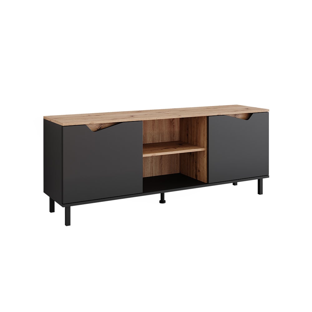 Vicco Lowboard Marelle, Antracyt/Artisan, 150 x 60 cm z 2 drzwiami