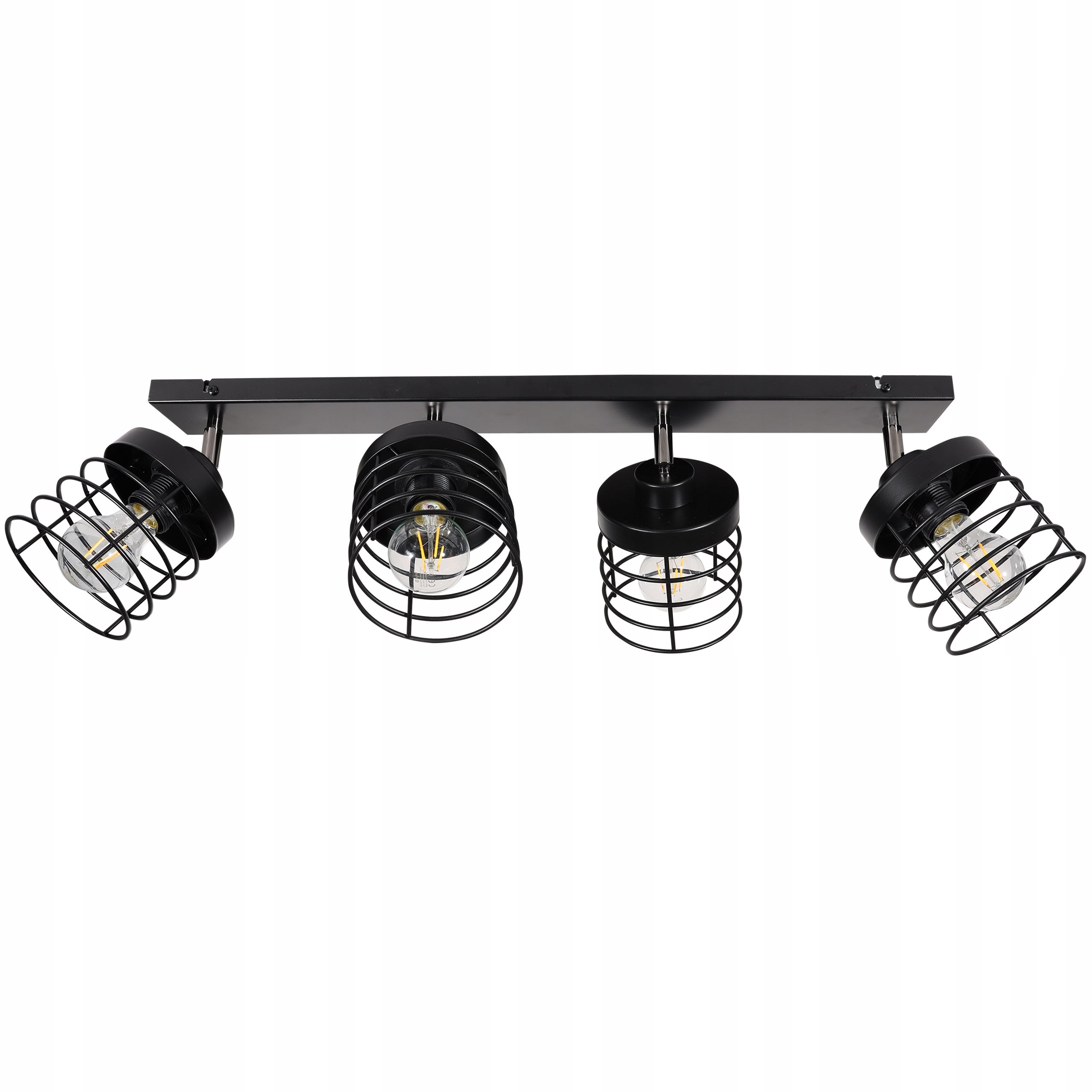 Lampa sufitowa wisząca modern Rasti 4xE27 klosz prostokątny druciak czarny Light Home LH