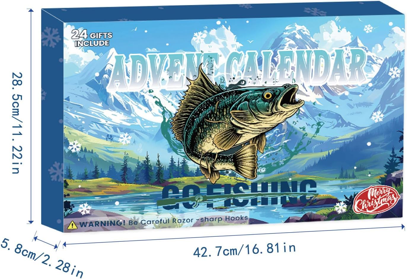 Świąteczny kalendarz adwentowy, Zestaw wędkarski 24 w 1 z narzędziami i przynętami, świąteczny kalendarz odliczający czas, prezent świąteczny - 5