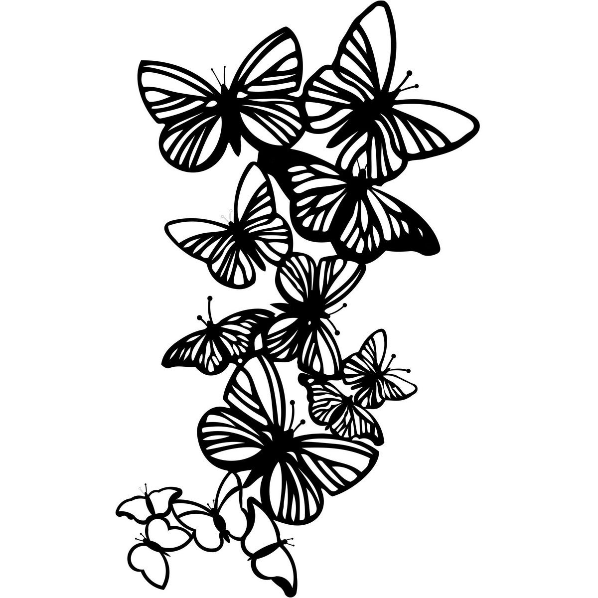 6 Farfalle Metalliche Per Decorazione Parete - 8.8x7 Cm, Colorate, Per Interni Ed Esterni