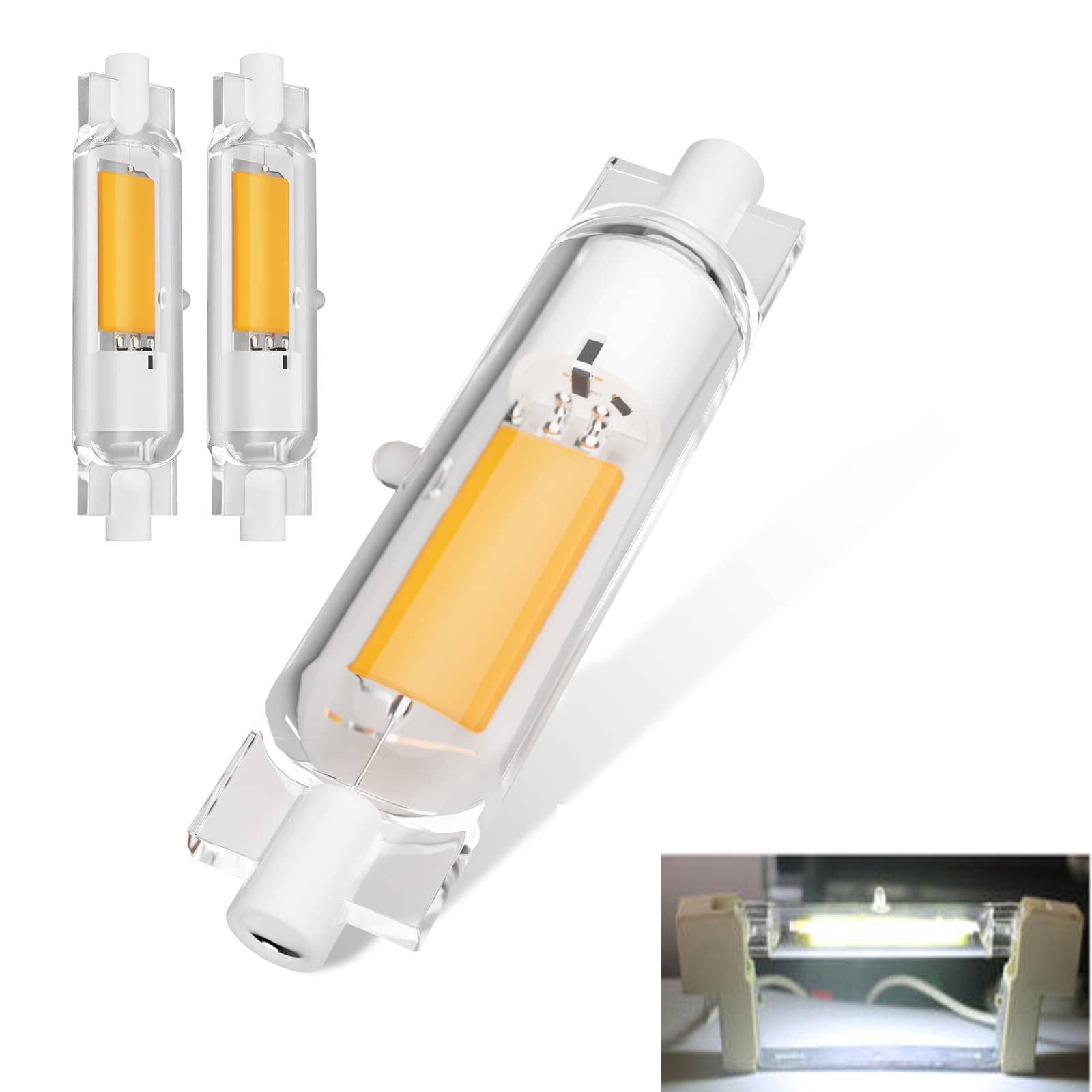 Bombilla LED R7S de 78 mm, 10 W COB, ángulo de haz de 360°, bajo ...