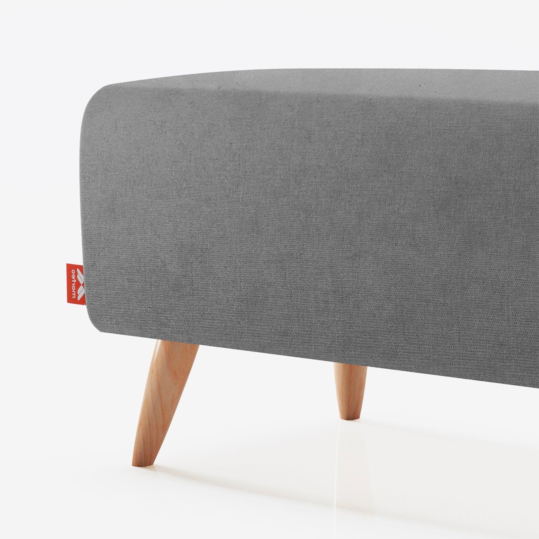 Banco de cama 100x49x41 Gris Tapizado liso antimanchas - 3