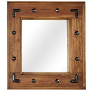 Miroir Salle De Bain En Bois D'acacia Massif - Dimensions 50x22x70 Cm - Design Moderne - à Monter Soi-même