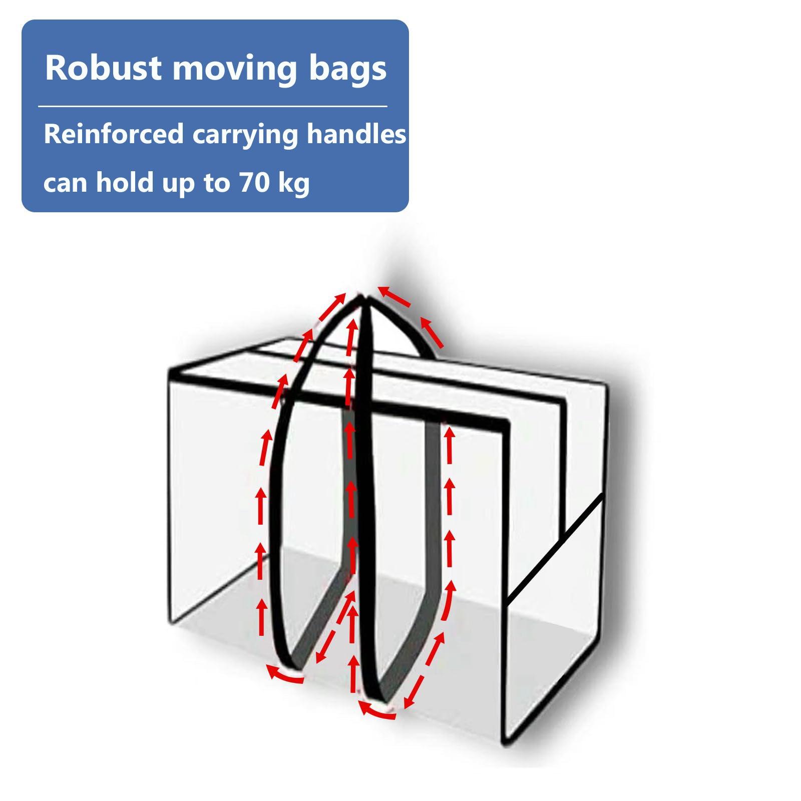 LOLLANDA Sacs de déménagement Extra larges de 140l, sacs de rangement en tissu Oxford avec fermeture éclair, sacs de Transport pliables 2 pièces - 4