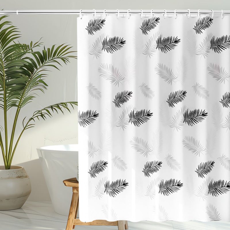 Goodbath Rideau de douche en tissu imperméable et résistant à la moisissure pour salle de bain, 183 x 183 cm, blanc marron