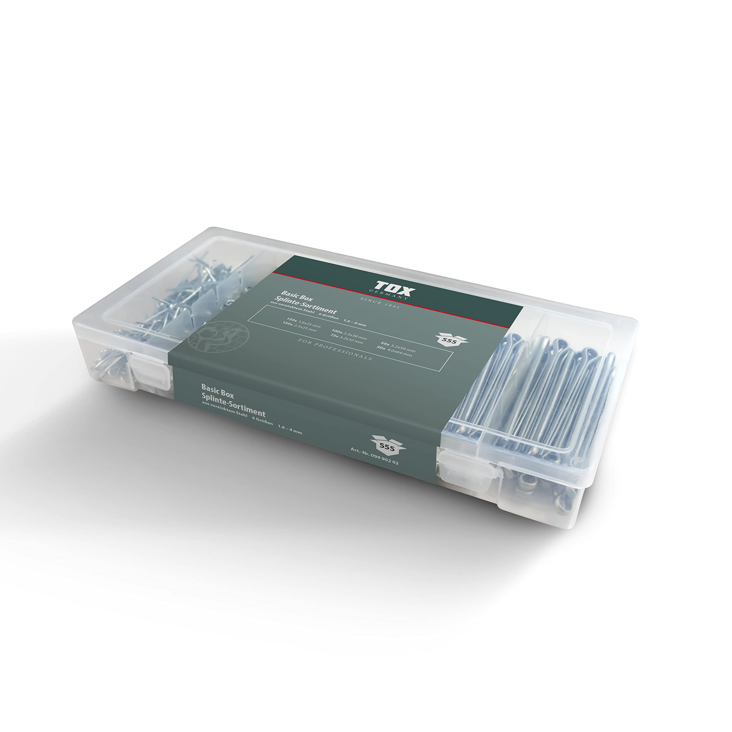 Assortimento Coppiglie A Molla TOX | 150 Pezzi In 6 Misure | Acciaio Zincato | Scatola Trasparente - Foto 5