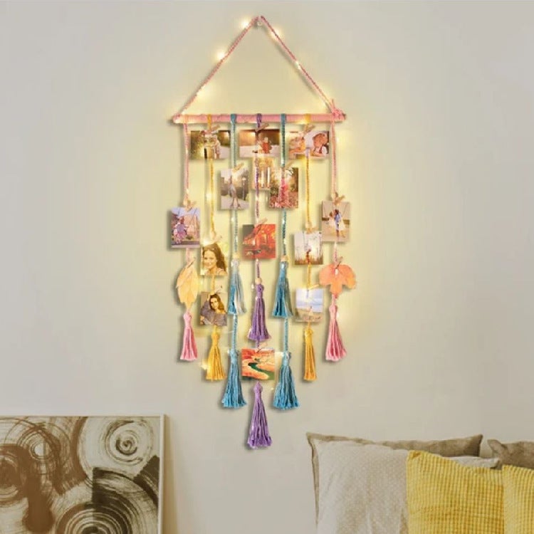 Espositore Per Foto Con 50 Clip - Corda 10m E Chiodini Per Appendere Decorazioni