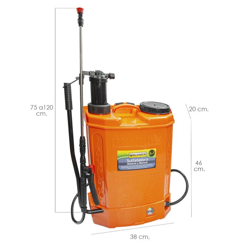 Sulfatadora electrica a bateria doble uso bateria o manual, con bateria recargable 12 v / 8 amperios - 6