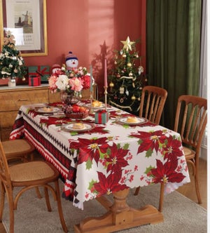 Decoser Nappe De Saint Valentin - Nappe De Table De Noël En Flanelle, Anti-Taches, Facile à Nettoyer, Nappe Rectangulaire Imperméable Pour Noël (140 X 180 Cm