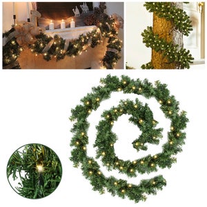 Ghirlanda natalizia in abete sintetico verde – 160 cm – Ghirlanda decorativa in abete pregiato per interni ed esterni – Arte per Natale Avvento Inverno