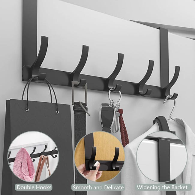 Set di 10 ganci appendiabiti in metallo, grucce (doppi, colore: nero) - Wood, Tools & Deco Set di 10 ganci appendiabiti in metallo, grucce (doppi, colore: nero) - Wood, Tools & Deco