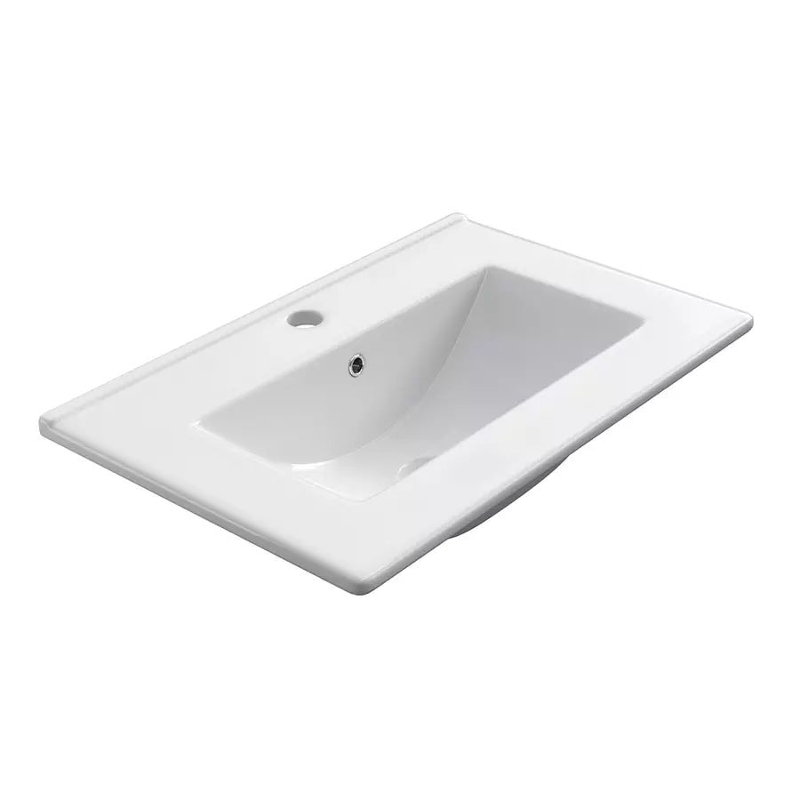Meuble de salle de bain 60cm simple vasque - 2 tiroirs - BALEA - blanc - 5