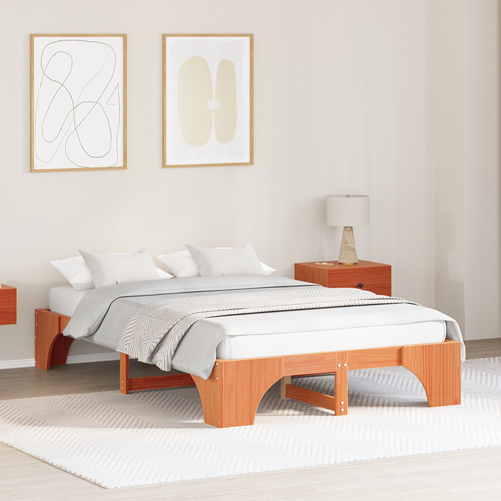 Ramka łóżka Woskowy Brąz 120 x 200 cm Lite drewno sosnowe vidaXL