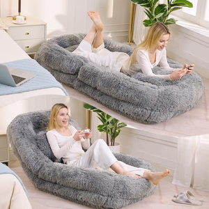 Lounge Pug Poltrona Pouf Sacco Charles Vintish Velluto a Coste Grafite