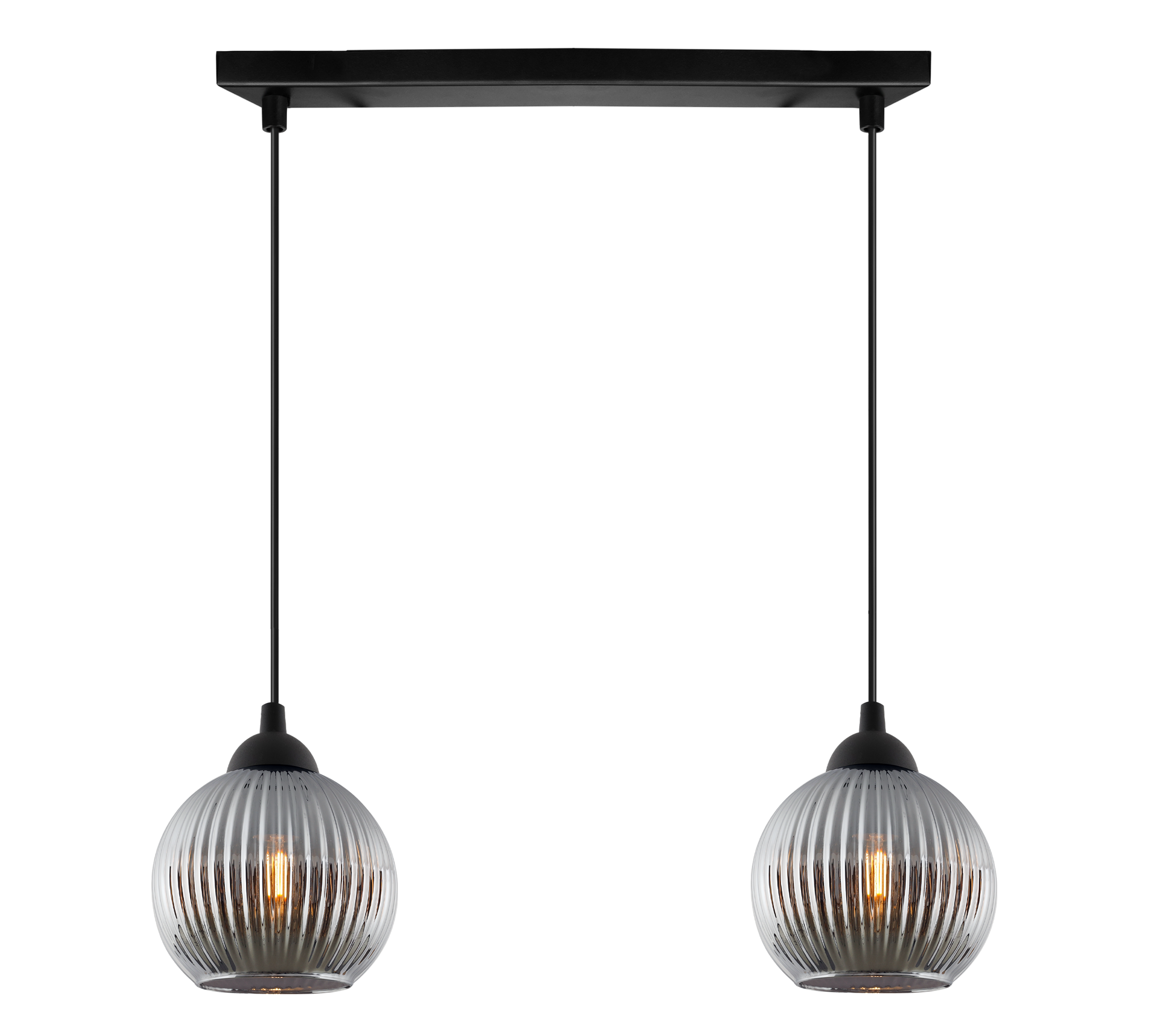 Lampa sufitowa wisząca Riffle loft 2xE27 klosz kula grafit Light Home LH