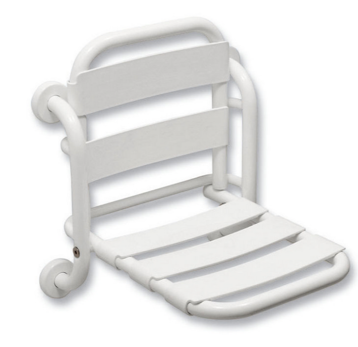 Siège De Douche Pliant Aluminium Avec Dossier - Support 100kg - Sécurité Bain