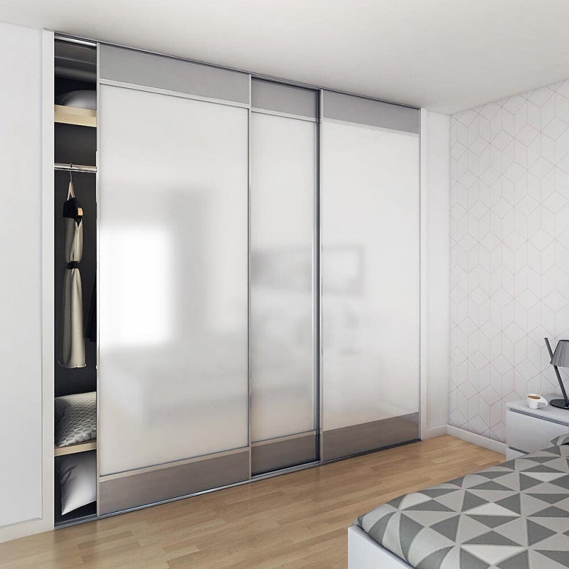 Kit pour 1 porte de placard supplémentaire SLID'UP 220 18 mm - argent - 3