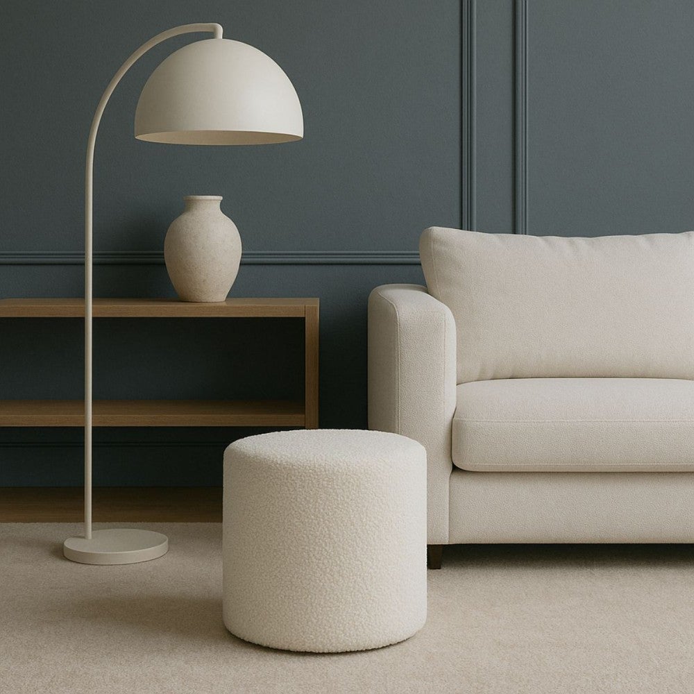 Pouf rond en tissu bouclette 33cm - Ornami - 2