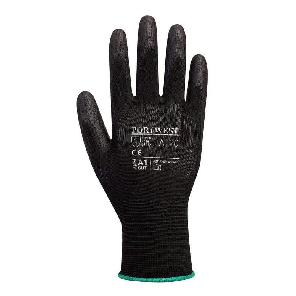 Gants nylon Portwest enduits PU A120 (Lot de 12) Noir 11 - 2