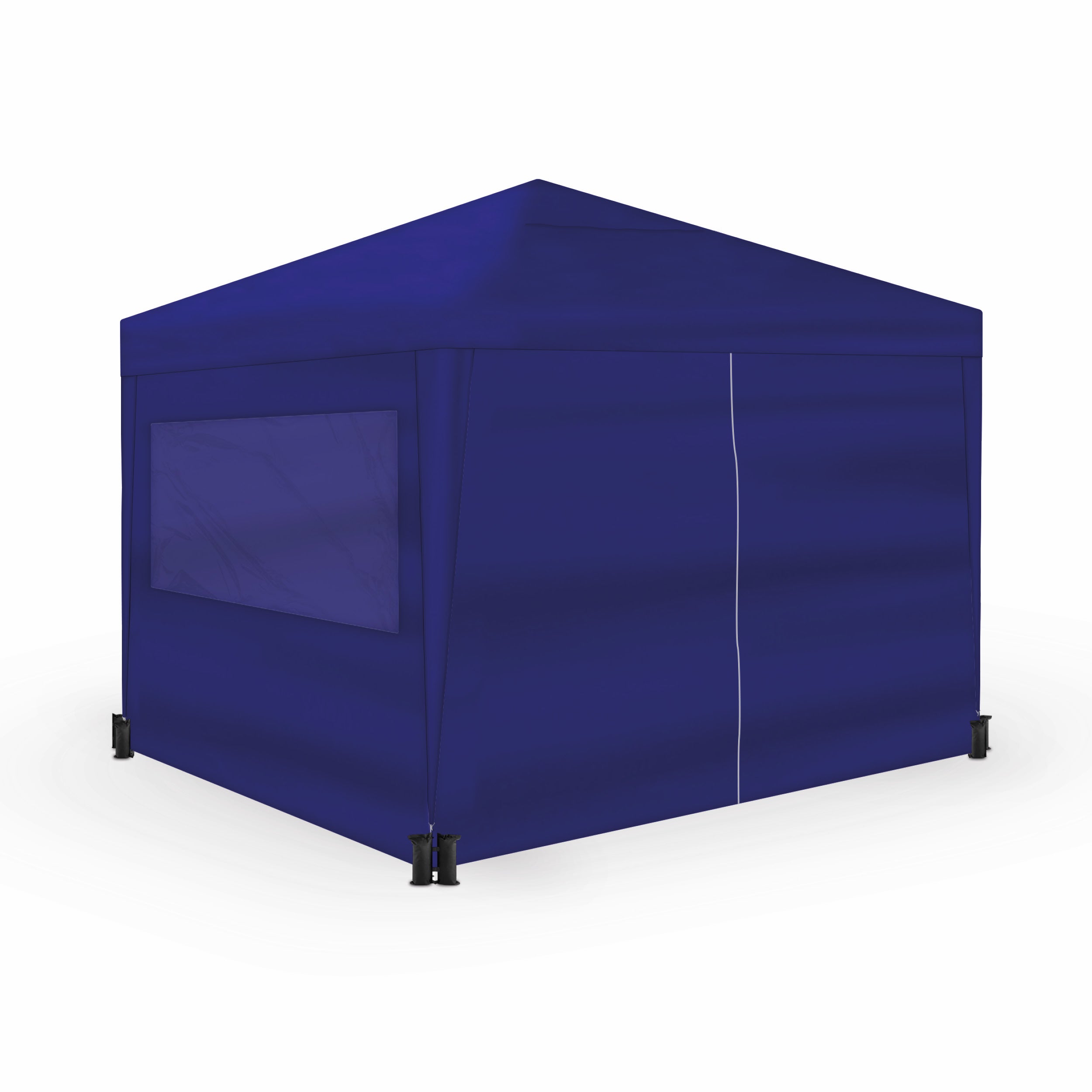Wasabi - Carpa plegable 3x3 m Azul - 4 paredes laterales - Saco de transporte - Bolsas de arena para mayor aguante - Pérgola jardín - 6