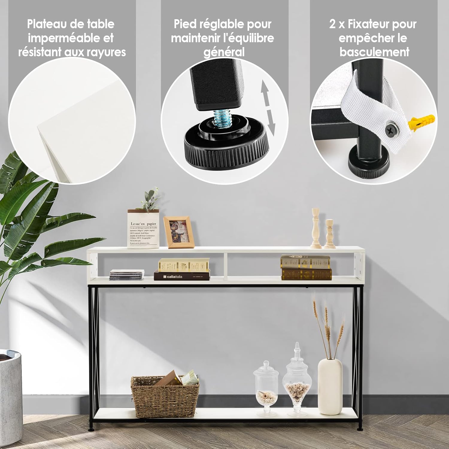 COSTWAY Consolle in Legno con Cassetti, Tavolo Ingresso con | FindTheDeal