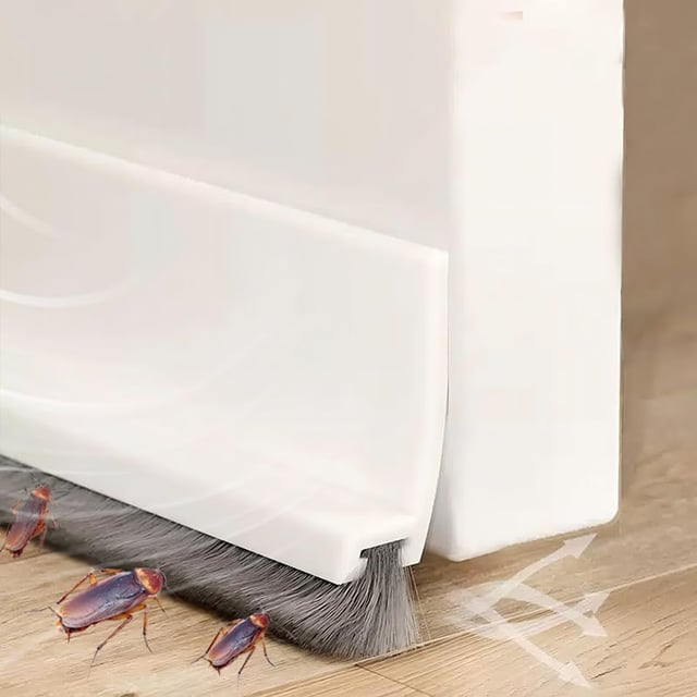 100cm Blanc Brosse Bas de Porte,Isolation Bas de Porte, Joint Brosse Isolation Phonique Porte, Boudin de Porte,Calfeutrer Bas de Porte,Auto-adhésif
