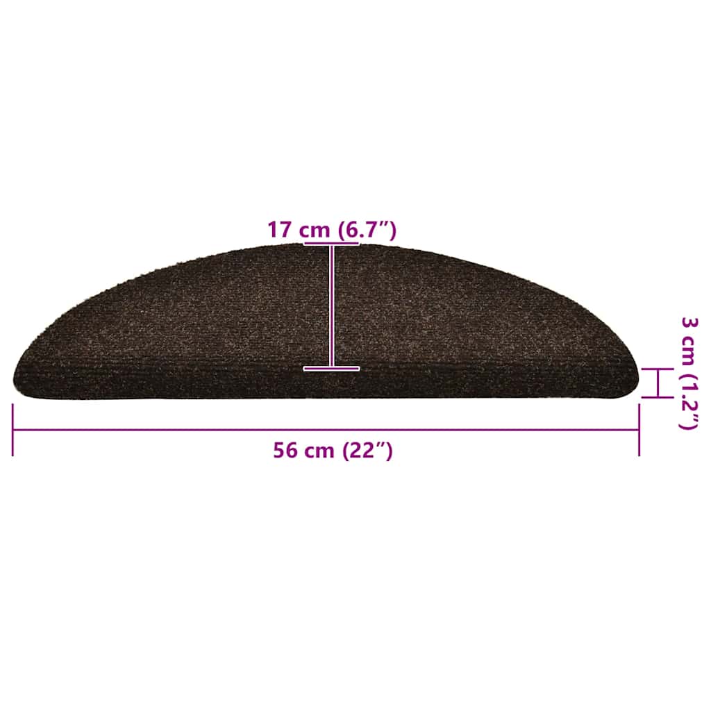 Tapis d'escalier auto-adhésifs 30 pcs marron 56x17x3 cm - 8