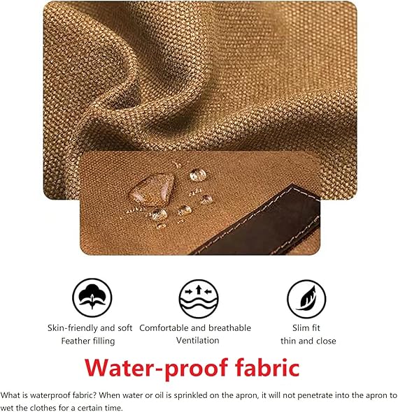 Tablier de travail pour hommes,tablier à outils en toile cirée robuste pour charpentier,menuisier avec sangles croisées dans le dos - 3