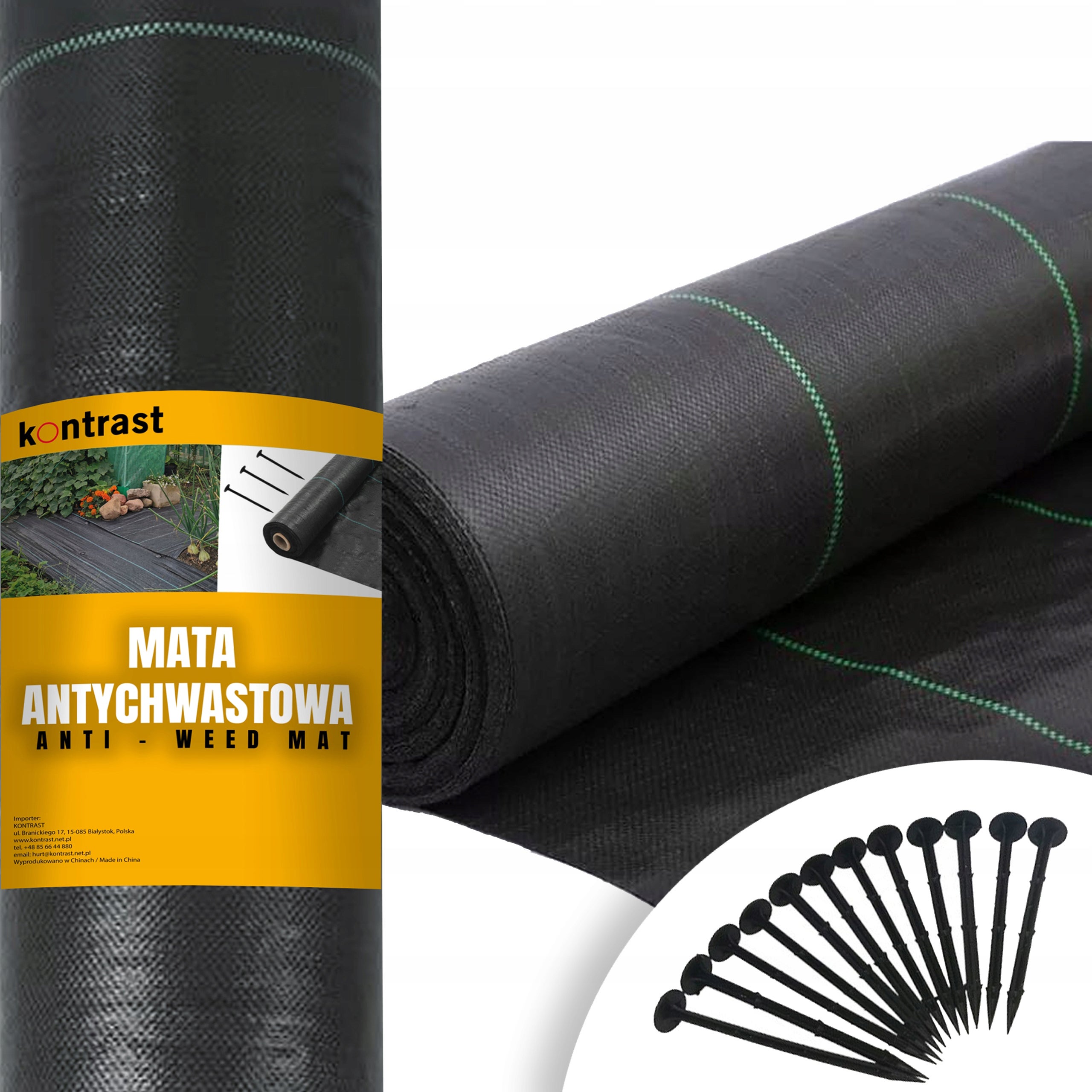 Mocna mata antychwastowa agrotkanina agrowłóknina 1,6x100 + kotwy