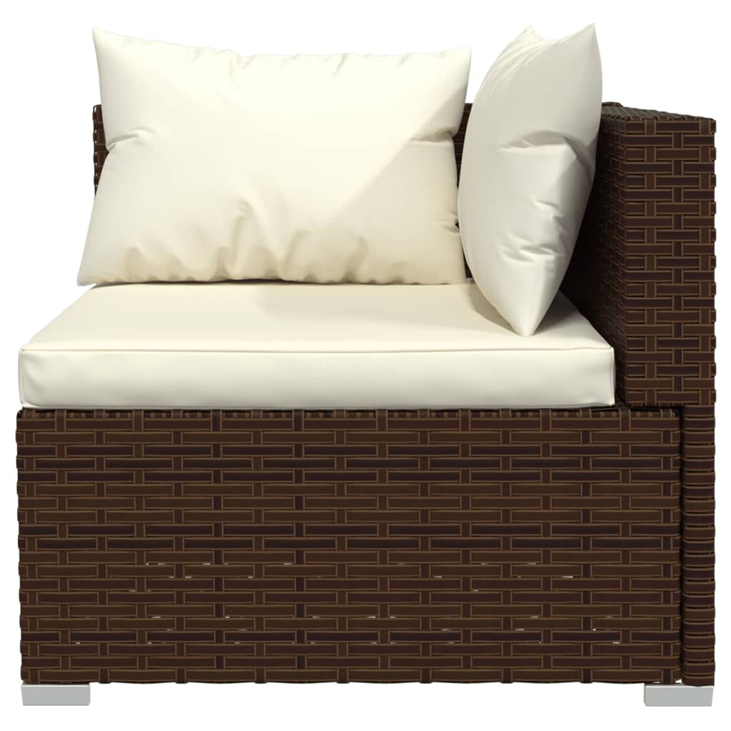 Maison Exclusive - Set Divani da Giardino 6 pz con Cuscini in Polyrattan Marrone - 3