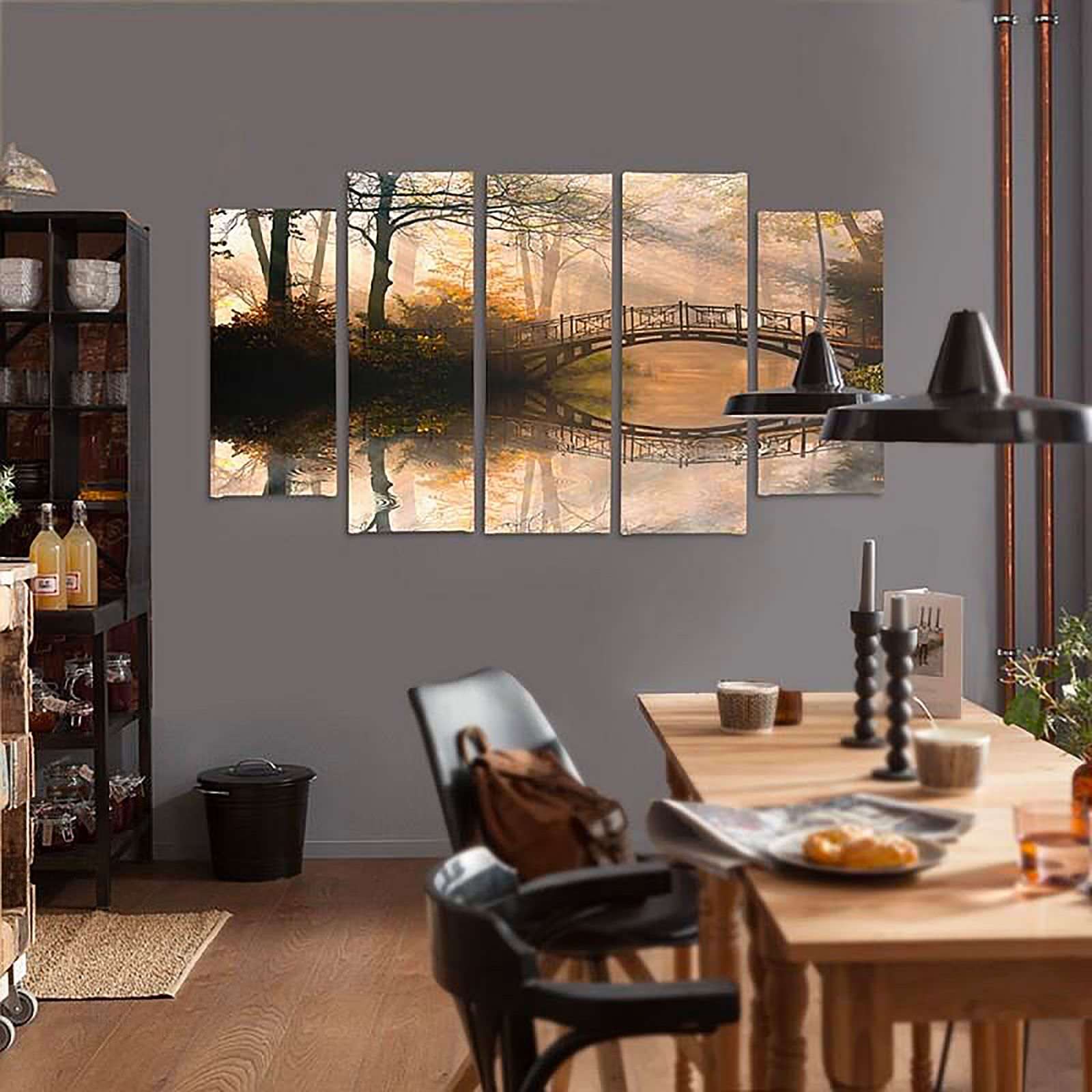 Tableau pont dans le parc - 100 x 70 cm - 5