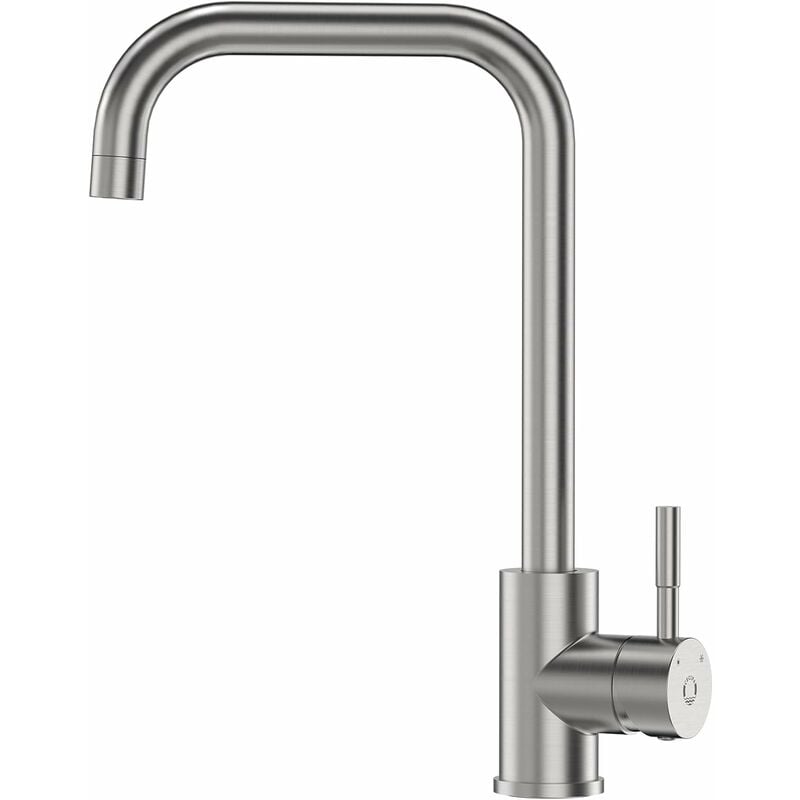 Szczotkowana Bateria Kuchenna, Bateria Kuchenna Obrotowa 360° Elastyczna Armatura Kuchenna ze Stali Nierdzewnej 304 Odpornej na Korozję