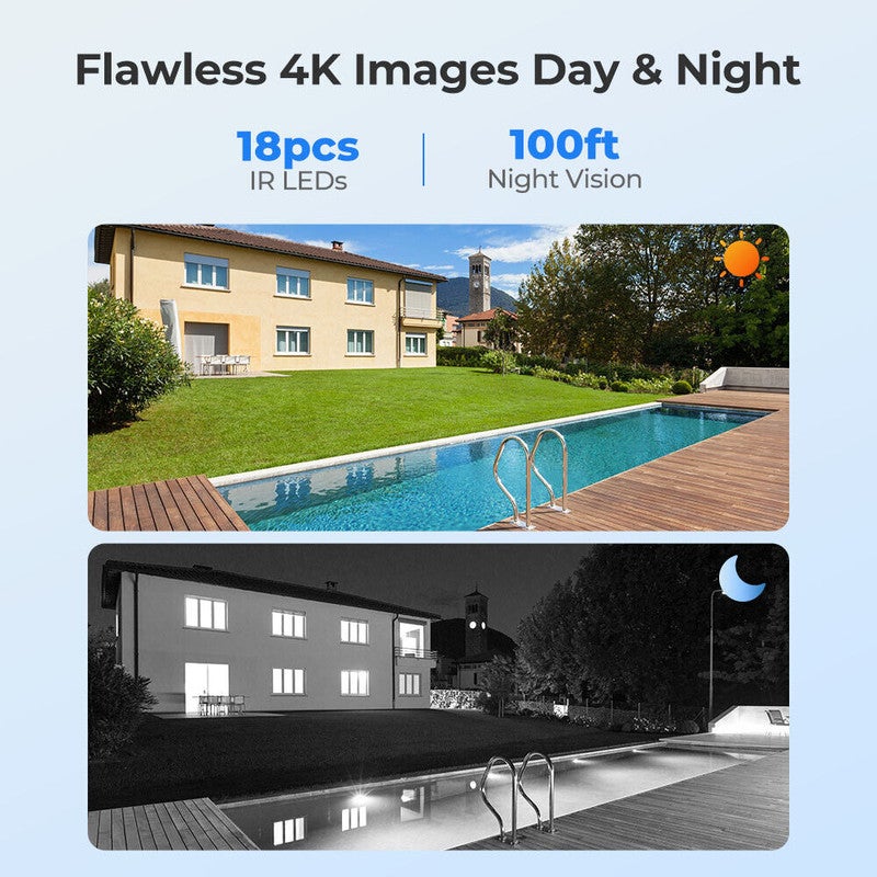 Caméra de surveillance 4K PoE enregistrement audio bullet filaire, Reolink - 2