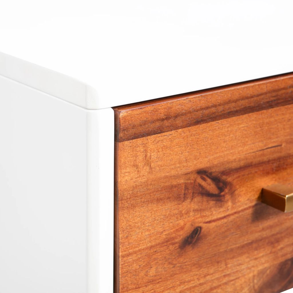 Table de nuit chevet commode armoire meuble chambre 40 x 30 x 45 cm bois d'acacia massif 1402081 - 7