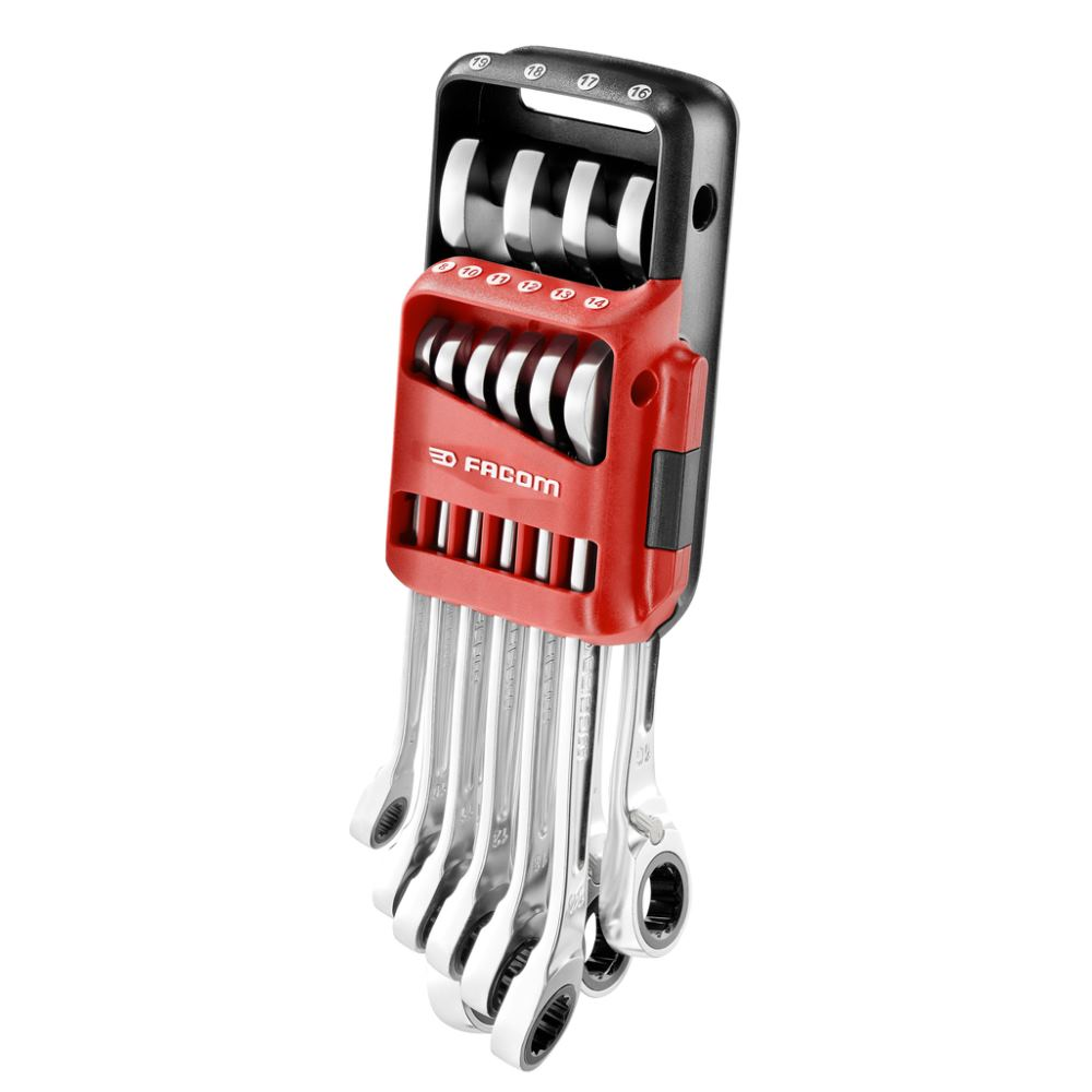 Jeu 10 clés mixtes à cliquet métriques sur étui portatif de 8 à 19 mm - FACOM 467B.JP10PB - 5