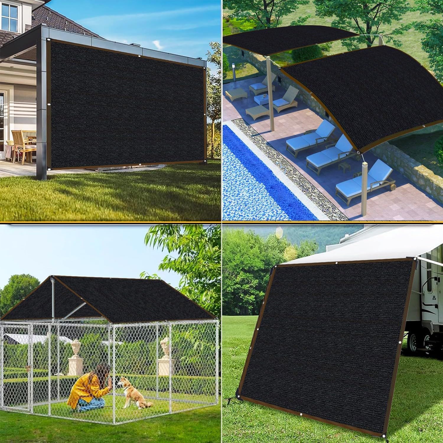 Filet pare-soleil, toile d'ombrage pour potager 4 m x 6 m, anti-ultraviolet, adapté aux serres/jardins/pavillons - 5