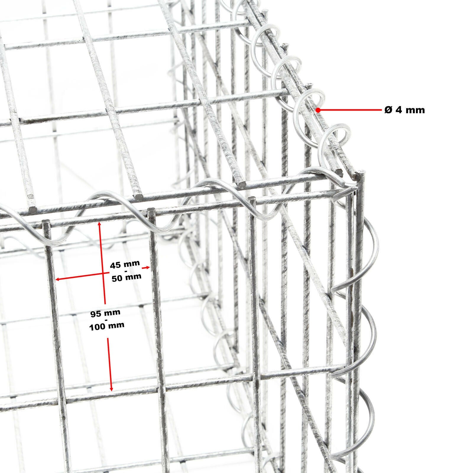 Gaviones 100 x 100 x 30 cm muro de piedra cenefa de jardín valla en espaldera cesta 16_0001276 - 4
