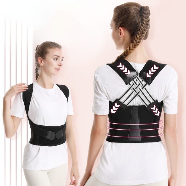 Correttore Posturale Christou1910 – Supporto Ergonomico Regolabile Per Schiena E Spalle, Unisex, Taglia S-M (Motivo Oxygen)
